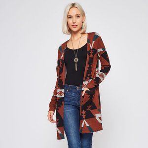 new BEESON RIVER AZTEC TRIBAL CARDIGAN sweater bohemian western plus size 1X-3X